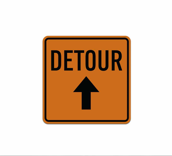 Detour Road Aluminum Sign (Reflective)
