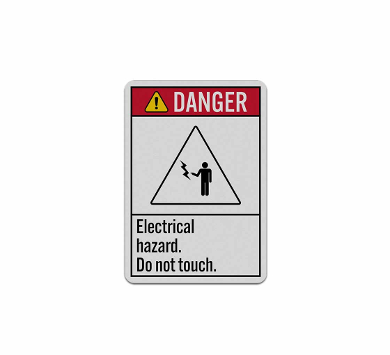 Electrical Hazard Do Not Touch Aluminum Sign (Reflective)