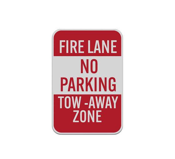 Fire Lane No Parking Aluminum Sign (Reflective)
