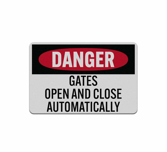 Gates Open & Close Automatically Aluminum Sign (Reflective)