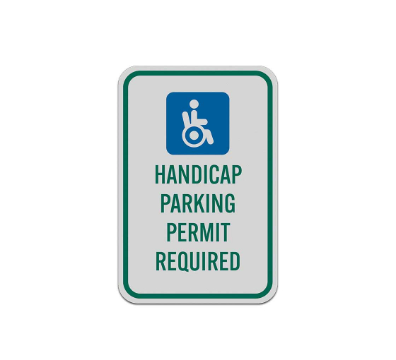 Handicap Parking Permit Aluminum Sign (Reflective)