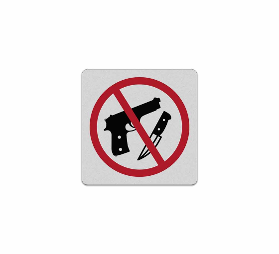 No Weapons Symbol Aluminum Sign (Reflective)