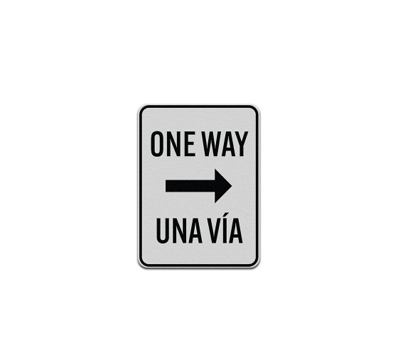 Bilingual One Way Aluminum Sign (Reflective)