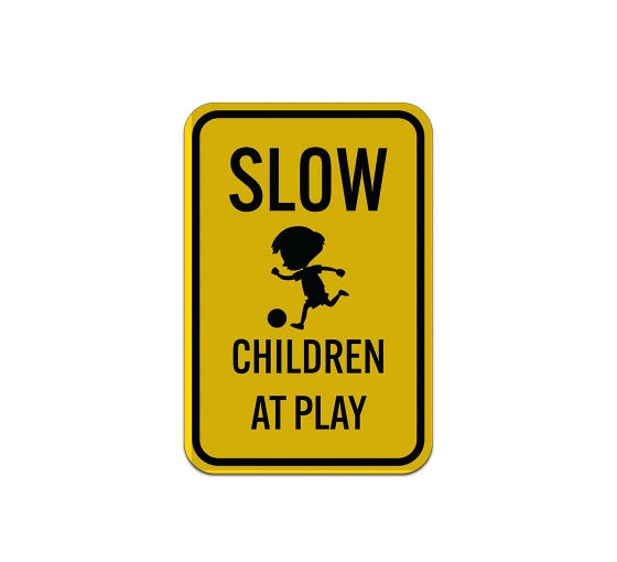 Work House Signs Slow Funny Children At Play Sign – Aluminum Composite, Bright Yellow, Long-Lasting