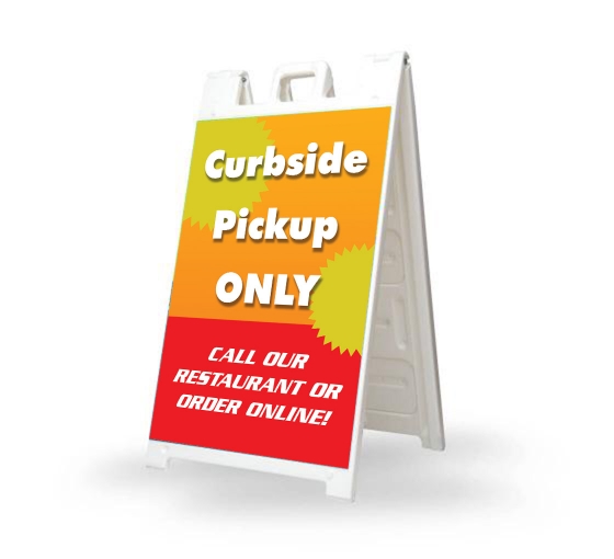 Curbside Pick Up Only Signicade White