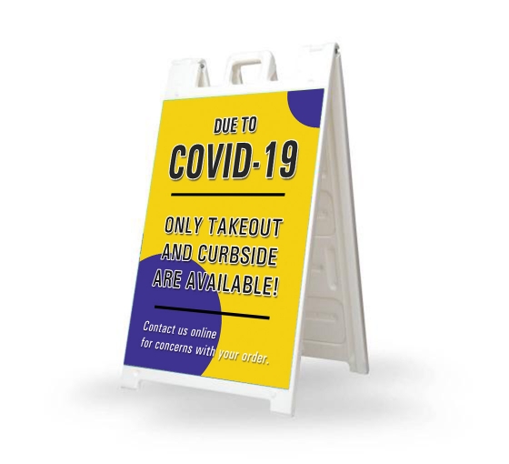 Due to Covid-19 Take Out Curbside Available Signicade White