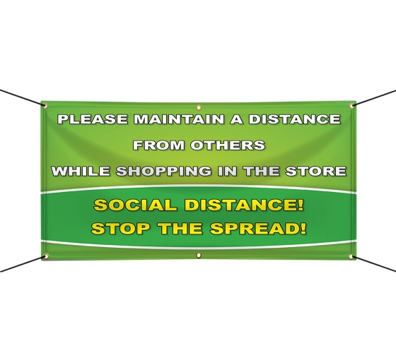 Please Maintain Distance Vinyl Banners