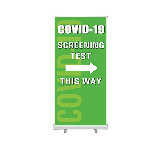 Covid-19 Screening This Way Roll Up Banner Stands