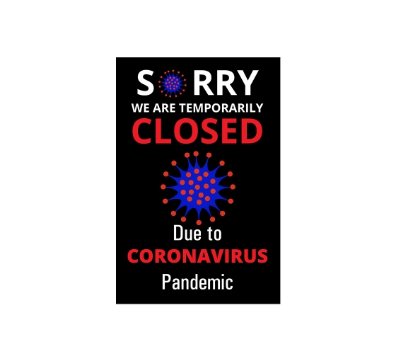 Mandatory Virus Safety Sorry we are temporarily closed Sign Vinyl Sticker 