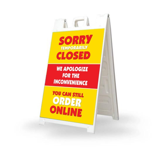 Sorry Temporarily Closed Order Online Signicade White