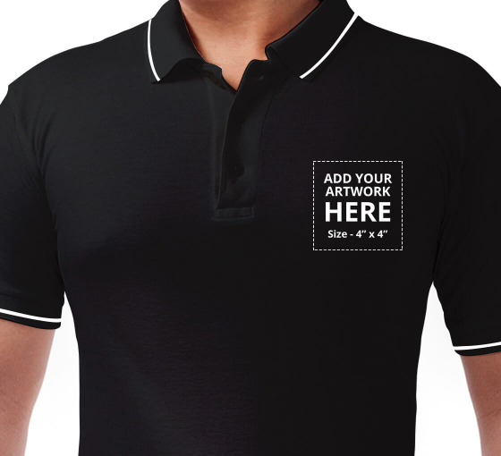 Shop for Black Cotton Polo Shirts Embroidered | BannerBuzz