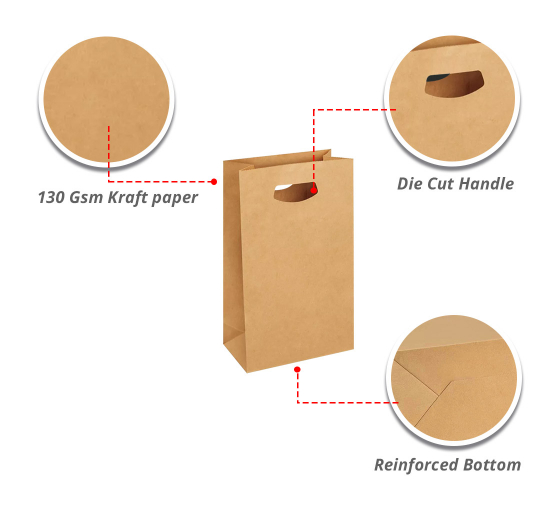 Kraft Paper Shopping Bags (Non-Printed) by BannerBuzz