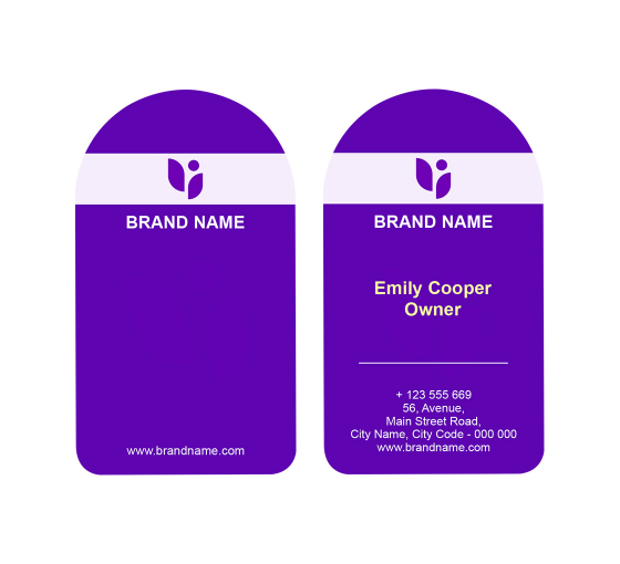 Half Circle Side Business Cards - Vertical