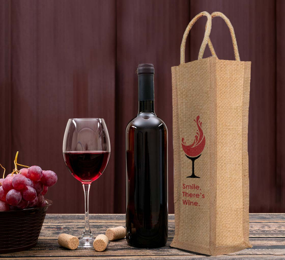 Shop for Jute Wine Bags - Printed