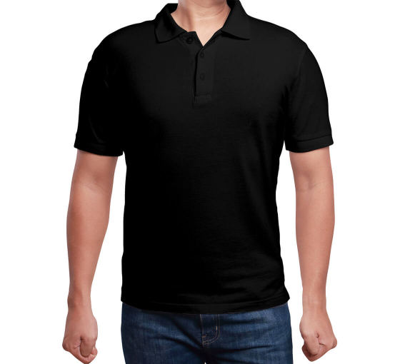 Men's black polo shirt