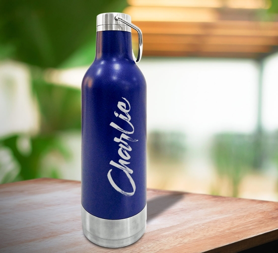 Custom laser engraved metal water bottles
