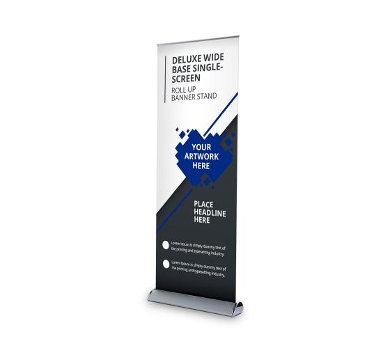 Buy Deluxe Wide Base Single-Screen Roll Up Banner Stands