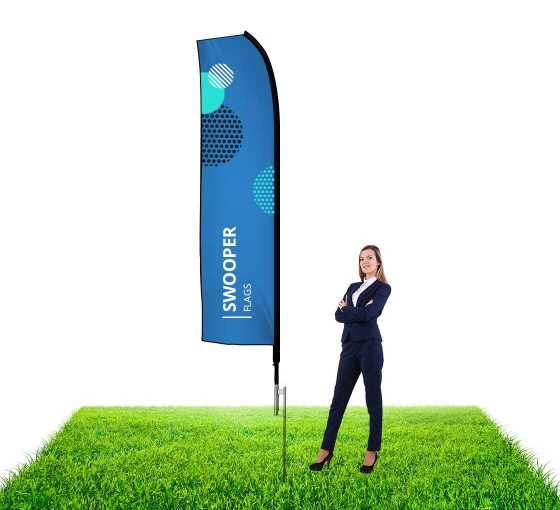 WE FINANCE EVERYONE Advertising Feather Flutter Swooper 2.5’ Banner Flag & Pole