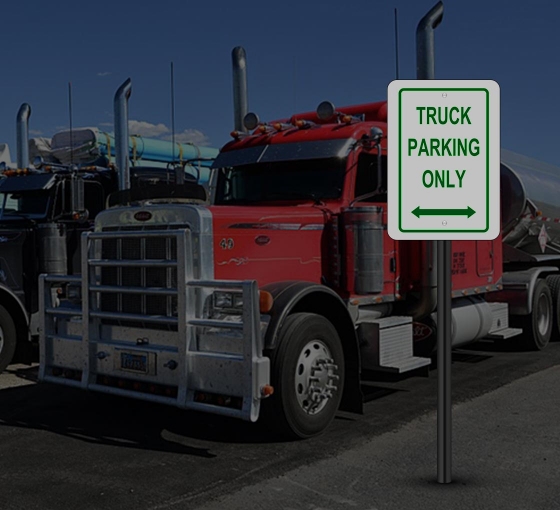 Reflective Truck Parking Only Signs