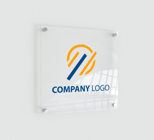 Custom Square Acrylic Business Logo Sign Custom Logo Sign for Business  Outdoor Use Black Frosted Clear White Acrylic Glass Look Door Sign 