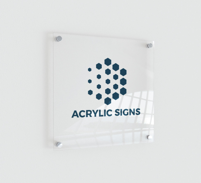 Custom Square Acrylic Business Logo Sign Custom Logo Sign for Business  Outdoor Use Black Frosted Clear White Acrylic Glass Look Door Sign 