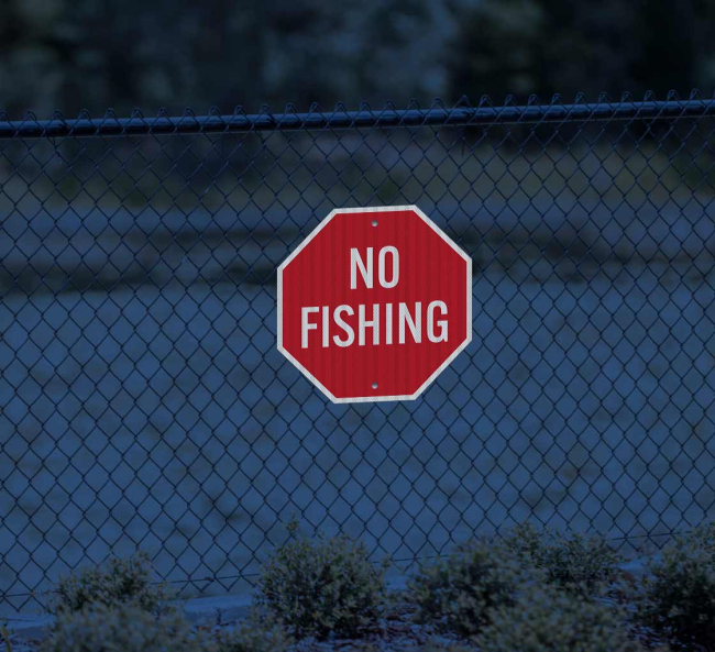 No Fishing Sign | No Fishing from Bridge | 18 x 24 | .080′′ 3M Engineer Grade Reflective Aluminum | Sigo Signs | Made in USA