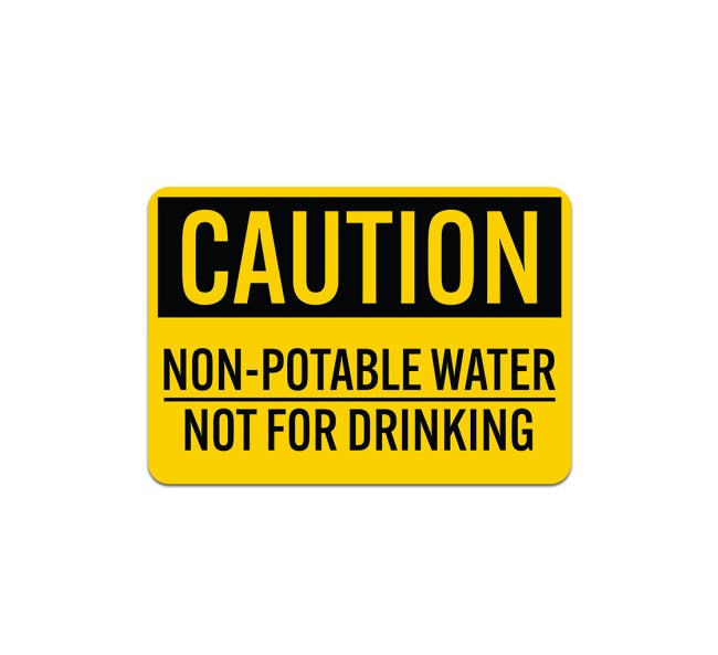Non-Potable Water Warning Sign - OSHA ANSI Label 18x24 Inches Do Not Drink Decal