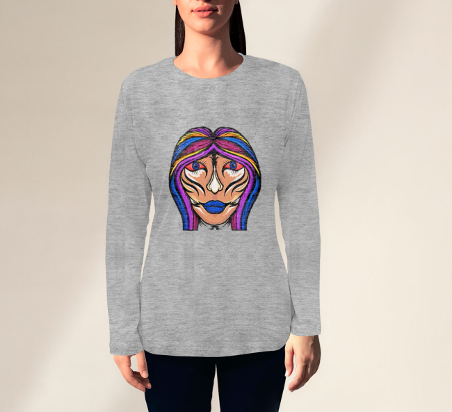 Women's Printed T-Shirt - Long Sleeves