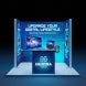 10ft Backlit Trade Show Display LED Backwall Display with Counter Storage front view
