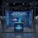 10ft Backlit Trade Show Display LED Backwall Display with Counter Storage lifestyle