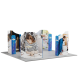 20ft Magnetic Modular Fabric Displays - 4 Curved L-Shape Sections