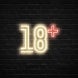 18+ Neon Sign