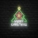 Merry Christmas Flower Tree Neon Sign