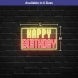 Happy Birthday Framed Neon Sign