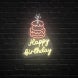 Happy Birthday With Cake On Top Neon Sign
