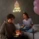 Happy Birthday With Cake On Top Neon Sign