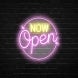 Now Open Round Neon Sign