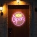 Now Open Round Neon Sign