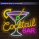 Cocktail Bar Glass Neon Sign