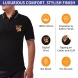 Men's Black Cotton Polo Shirt- Printed