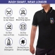 Men's Black Cotton Polo Shirt- Printed