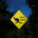 Caution Kangaroos Crossing Aluminum Sign (Reflective)