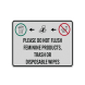 Please Do Not Flush Feminine Products Aluminum Sign (Reflective)