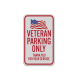 Veteran Parking Only Thank You For Service Aluminum Sign (Reflective)