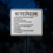No Trespassing Rules Aluminum Sign (Reflective)