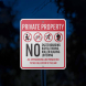Private Property No Skateboarding Aluminum Sign (Reflective)