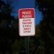 Private Parking Violators Towed Away Aluminum Sign (HIP Reflective)