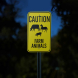 Caution Farm Animals Aluminum Sign (Reflective)