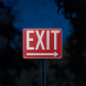 White Arrow Exit Aluminum Sign (Reflective)