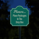 Place Packages In The Drop Box Aluminum Sign (EGR Reflective)